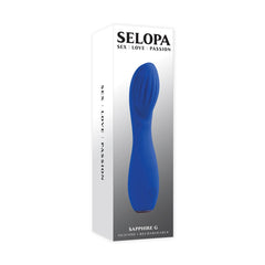 Selopa Sapphire G in branded white box, labelled silicone rechargeable G-spot vibrator