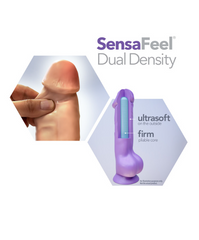 SensaFeel dual-density cross-section close-up showing ultrasoft exterior and firm pliable inner core
