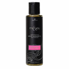 Sensuva Me & You luxury massage oil in Pink Grapefruit & Vanilla Bean, 4.2 fl oz black bottle