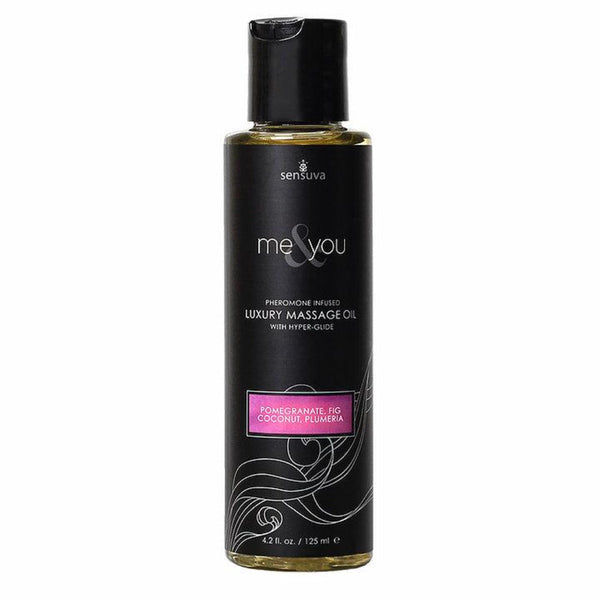 Sensuva Me & You luxury massage oil in pomegranate, fig, coconut & plumeria, 4.2 fl oz