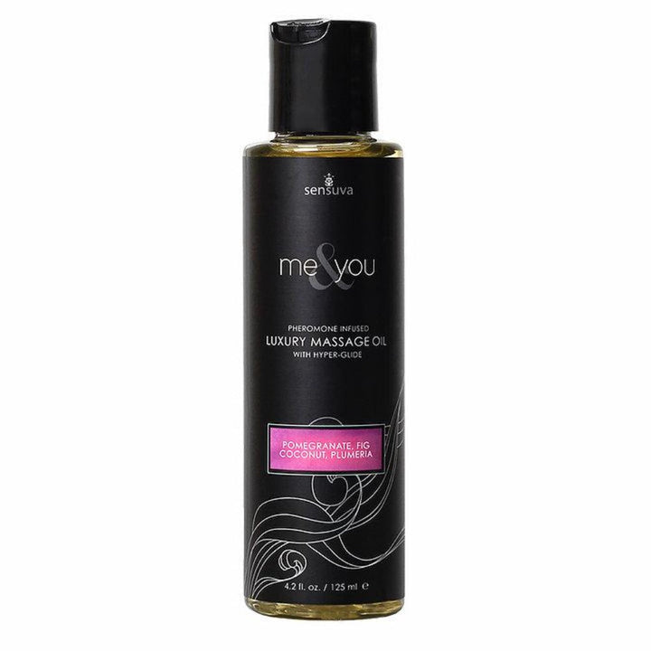 Sensuva Me & You luxury massage oil in pomegranate, fig, coconut & plumeria, 4.2 fl oz