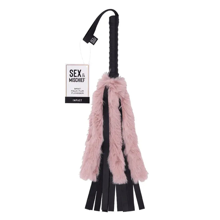 Sportsheets Brat Faux Fur Flogger - Dreamy Desire