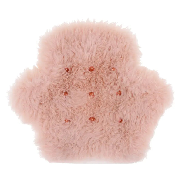 Sex & Mischief Peaches 'N Creame Spiked Sensory Glove in blush pink faux fur, front view