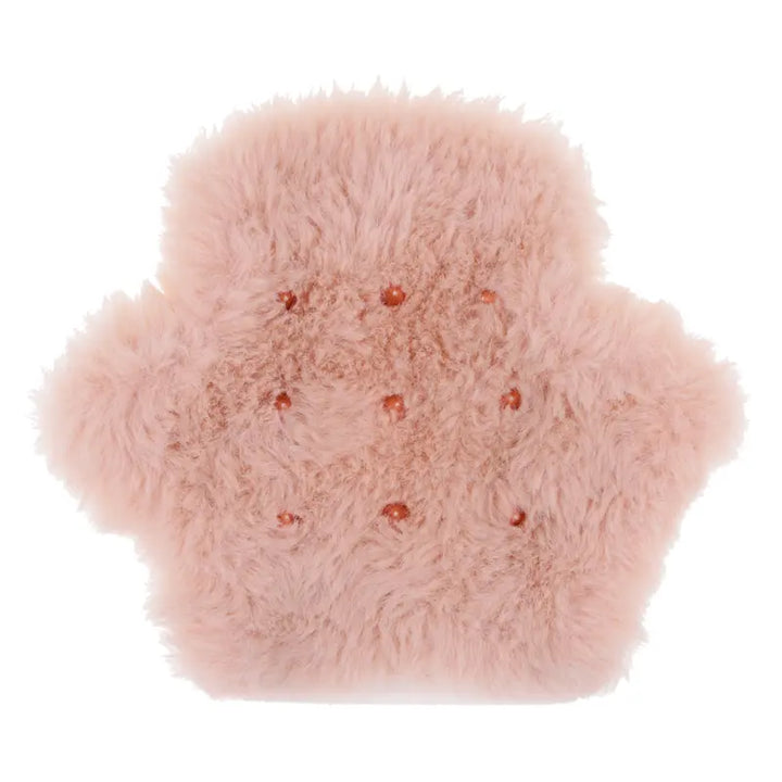 Sex & Mischief Peaches 'N Creame Spiked Sensory Glove in blush pink faux fur, front view