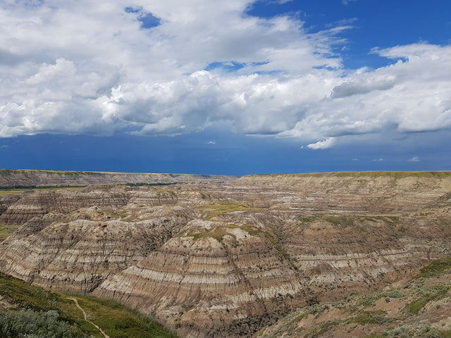 Badlands rock formations in southern Alberta