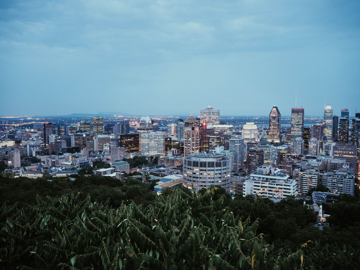 Greater Montreal skyline at twilight