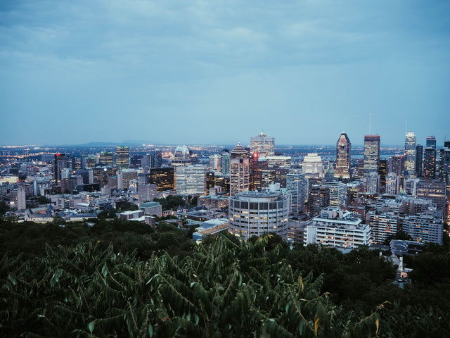Greater Montreal skyline at twilight