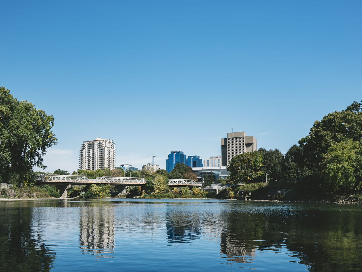 The river and downtown skyline of London, Ontario