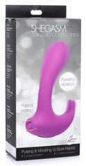 Shegasm 12X Lux Rocker retail box showing pulsing motion and powerful vibration callouts, 5-year warranty badge