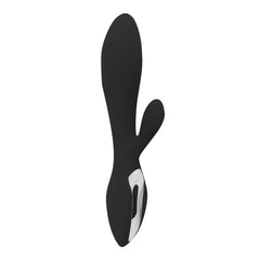 Shibari Lapereau rabbit vibrator in black silicone with dual-stimulation design and silver accent