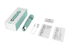 Shibari Mini Halo unboxed showing device, USB charging cable, and warranty cards