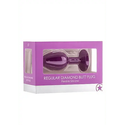 Shots Ouch! Regular Diamond Butt Plug Purple - Dreamy Desire
