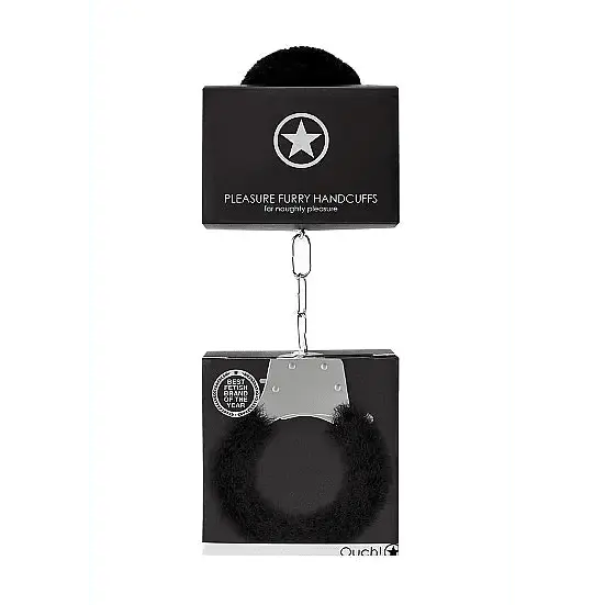 Shots Toys Ouch! - Black Pleasure Furry Handcuffs - Dreamy Desire