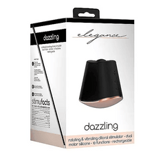Shots Elegance: Dazzling Black Rotating & Vibrating Clitoral Stimulator - Dreamy Desire