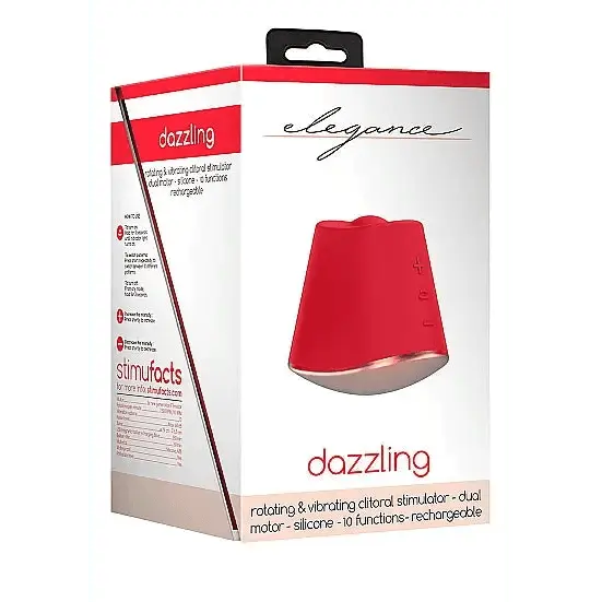 Shots Elegance - Red Dazzling Rotating & Vibrating Clitoral Stimulator - Dreamy Desire