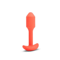 Side angle of b-Vibe Snug Plug 1 highlighting slim neck and weighted bullet-shaped body