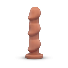 Side-angle detail of Headz 10.5" dildo showing gentle spiral ridging along the silicone body