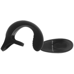 Side view of the ball cradle alongside its oval wireless remote with power and function buttons