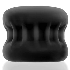 Close-up side view of CORE ballstretcher revealing deep vertical ribs and velvet finish