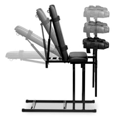 Side-view ghost image showing backrest angle adjustment range of Extreme Obedience Chair