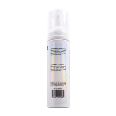 Side panel of Clean Foaming listing ingredients and warnings on holographic bottle
