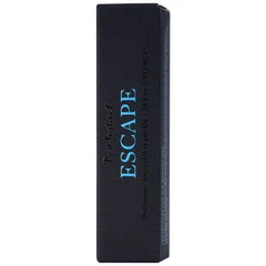 Side panel of Pure Instinct Escape box showing teal foil branding and volume details