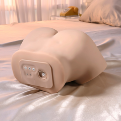 Side panel of the stroker showing the recessed control interface with three function buttons and indicator lights