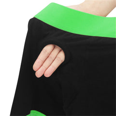 Side pocket detail showing hand inserted into discreet side opening of the black boxer shorts