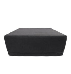 Side profile of black foam positioning wedge showing flat base and thick supportive height