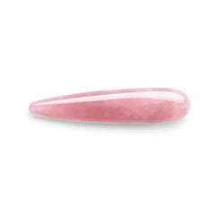 Side profile of the Le Wand Crystal Wand showing its slim tapered form and translucent pink stone