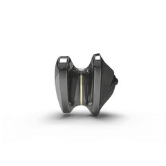 Side profile of Mystim lay-on vibrator revealing magnetic charging pin and compact form