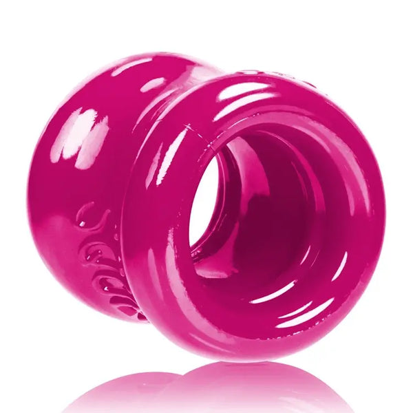 Side profile of Oxballs Squeeze Ball Stretcher showing flexible hourglass silhouette