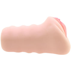 Side profile of the Riley Reid stroker showing soft, textured exterior and compact form