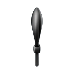 Side profile of Satisfyer Sniper showing elongated leaf-shaped vibrating head above the ring