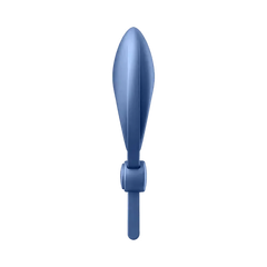 Side profile of Satisfyer Sniper showing smooth leaf-shaped vibrator head and adjustable slide clasp
