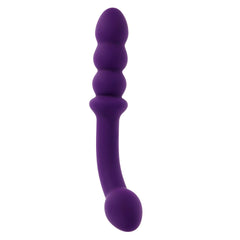 Side profile of The Seeker dual-ended plug emphasizing graduated bead progression and curved tip