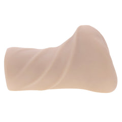Side profile of stroker insert revealing twisted ribbed texture along the body