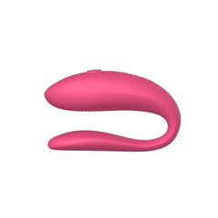 Side profile of the We-Vibe Sync Lite in pink showing smooth curved body and ridged stimulation zone