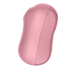 Side and rear view of Satisfyer Cotton Candy showing button controls and smooth silicone body