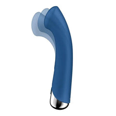 Close-up side view of Spinning G-Spot 1 curved tip demonstrating rotating head motion