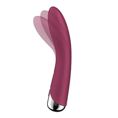 Side view of Spinning Vibe 1 curved tip with motion blur illustrating shaft rotation