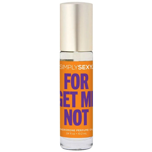 Simply Sexy Forget Me Not Pheromone Perfume Oil in compact roll-on with gold screw cap
