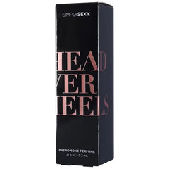 Simply Sexy Head Over Heels black packaging box showing full bold typographic label detail