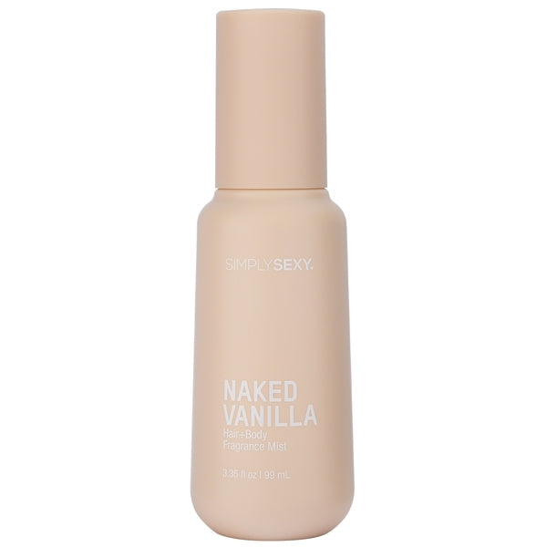 Simply Sexy Naked Vanilla Hair and Body Fragrance Mist in matte blush bottle with pump cap
