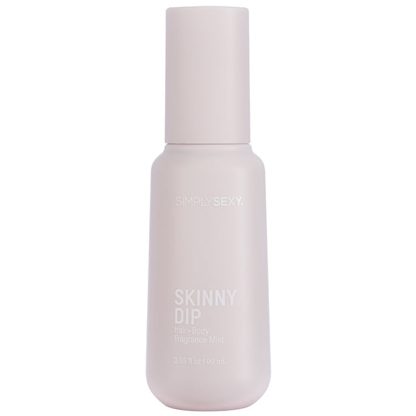 Simply Sexy Skinny Dip Hair and Body Fragrance Mist in a soft blush pink bottle with cap
