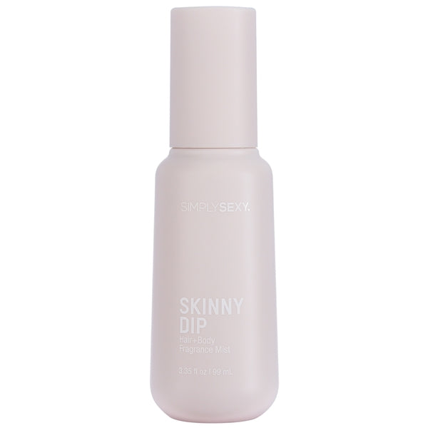 Simply Sexy Skinny Dip Hair and Body Fragrance Mist in a soft blush pink bottle with cap