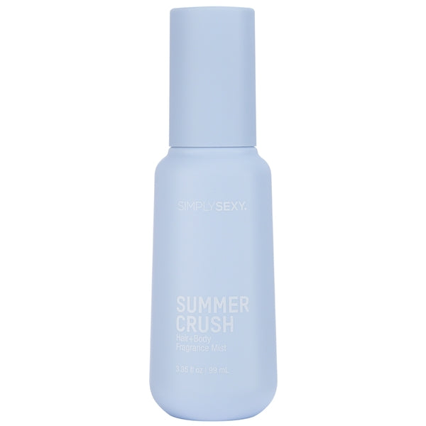 Simply Sexy Summer Crush Hair and Body Fragrance Mist in a soft periwinkle blue bottle