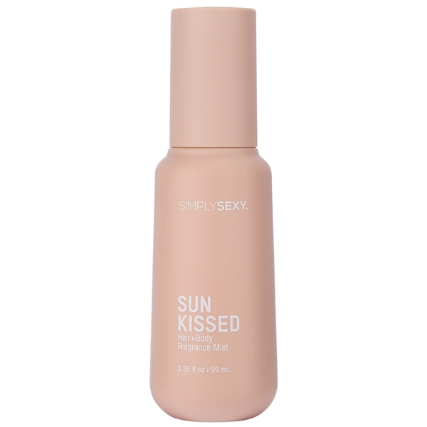 Simply Sexy Sun Kissed Hair and Body Fragrance Mist in a matte blush pink bottle with cap