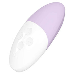 Close-up of SIRI 3 white control panel showing four tactile buttons on oval body