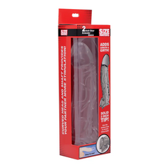 Size Matters extender sleeve in retail box highlighting solid curved tip and added length and girth